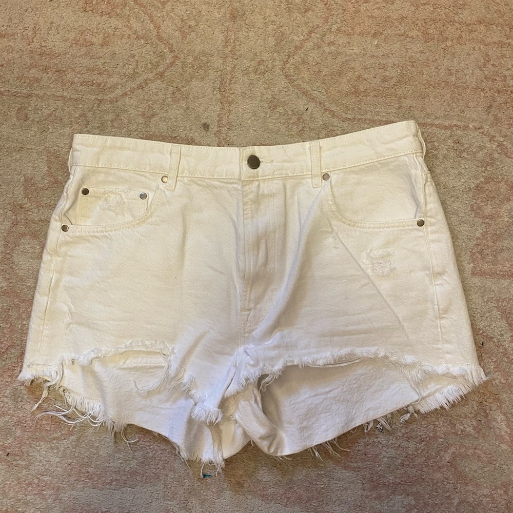 Womens White denium Shorts